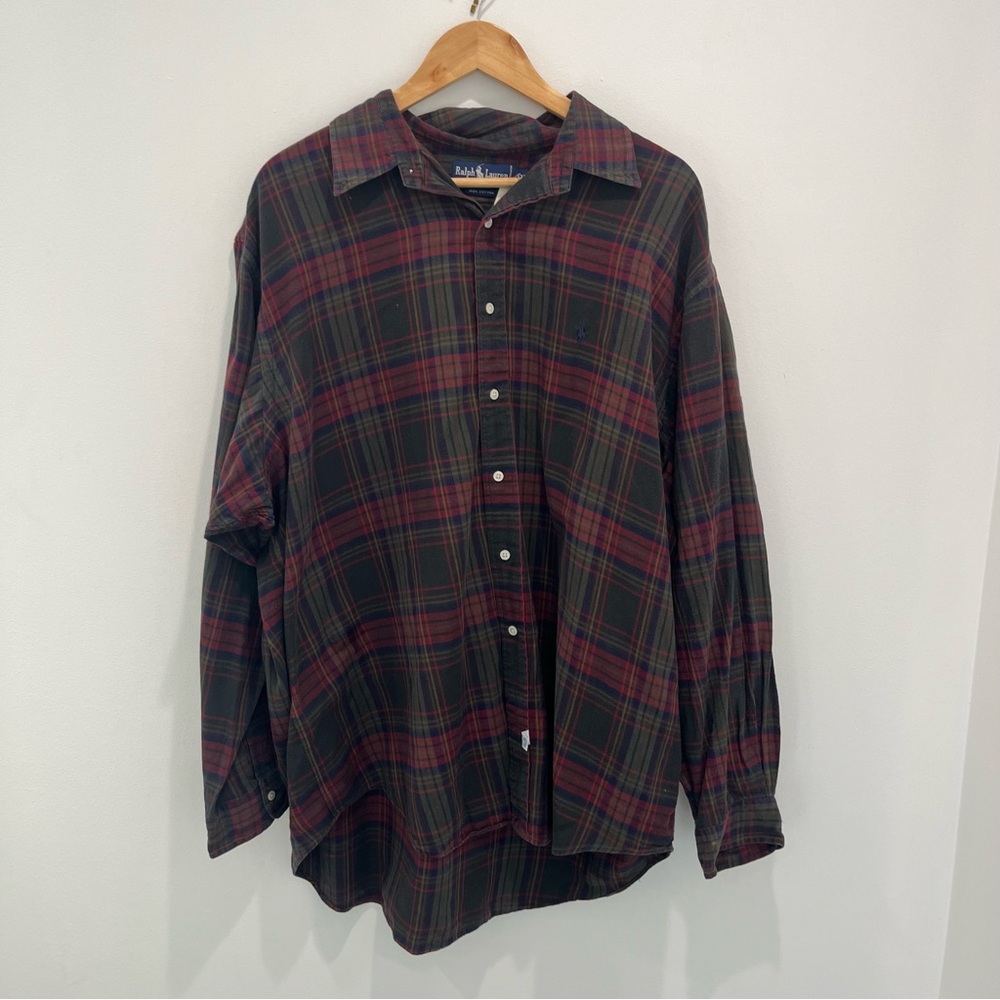 RALPH LAUREN Plaid Long Sleeve Button Down Cotton Shirt | Mens XXL